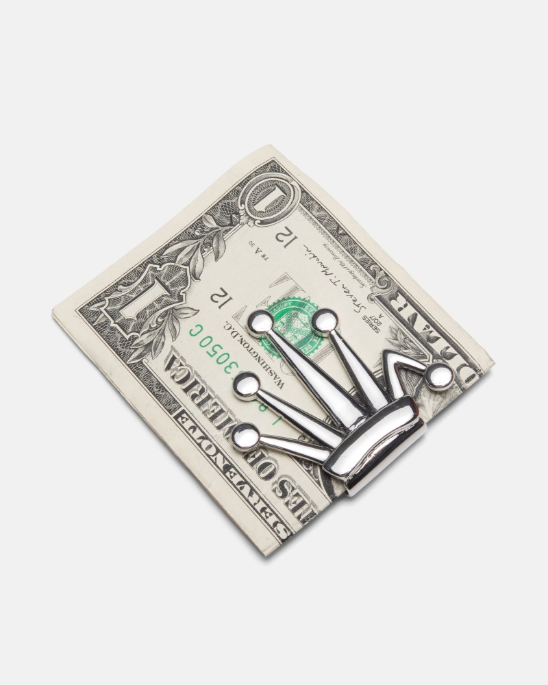 Stüssy Bent Crown Money Clip Novelty Home Unisex Zilver | PA28-M5-DU