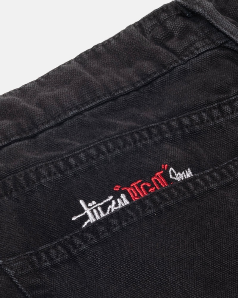 Stüssy Big Ol' Jean Washed Canvas Broek Unisex Zwart | JP12-K3-BM