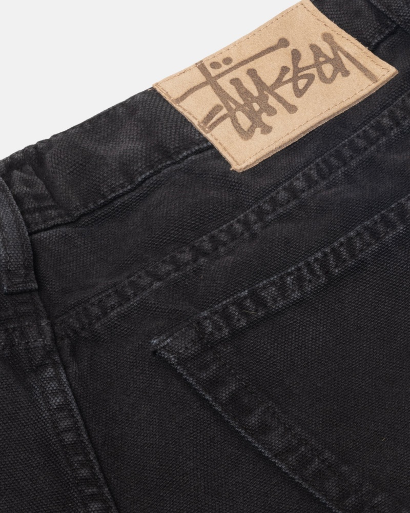 Stüssy Big Ol' Jean Washed Canvas Broek Unisex Zwart | JP12-K3-BM