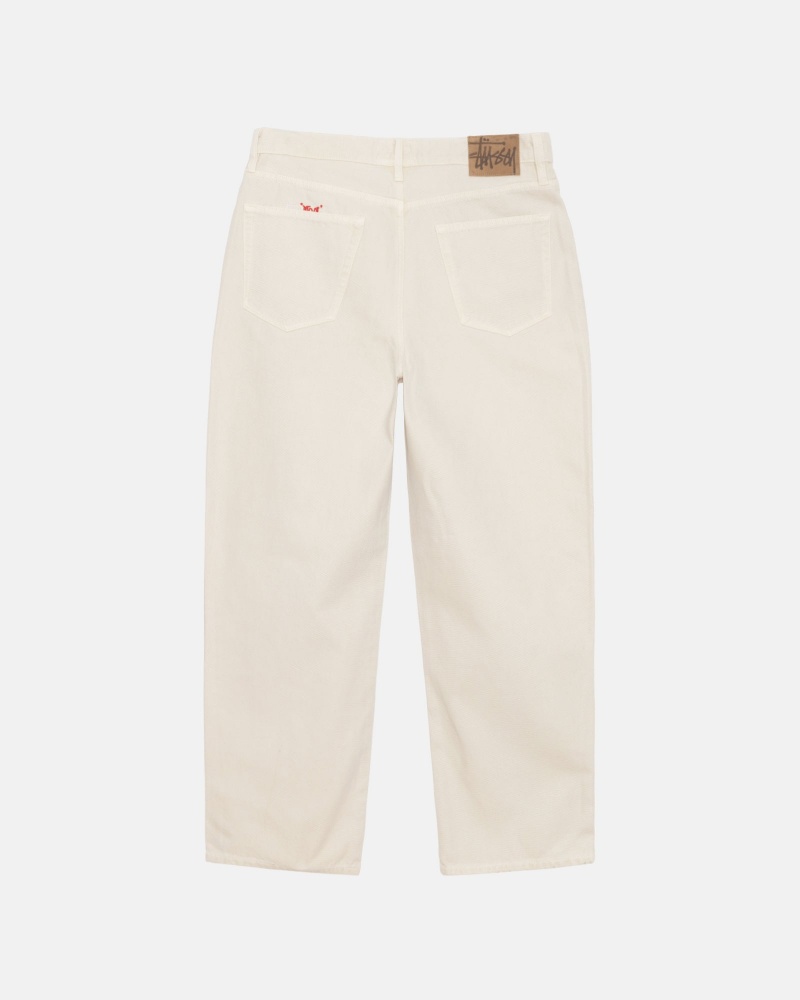 Stüssy Big Ol' Jean Washed Canvas Broek Unisex Bone | LK96-Z9-MZ