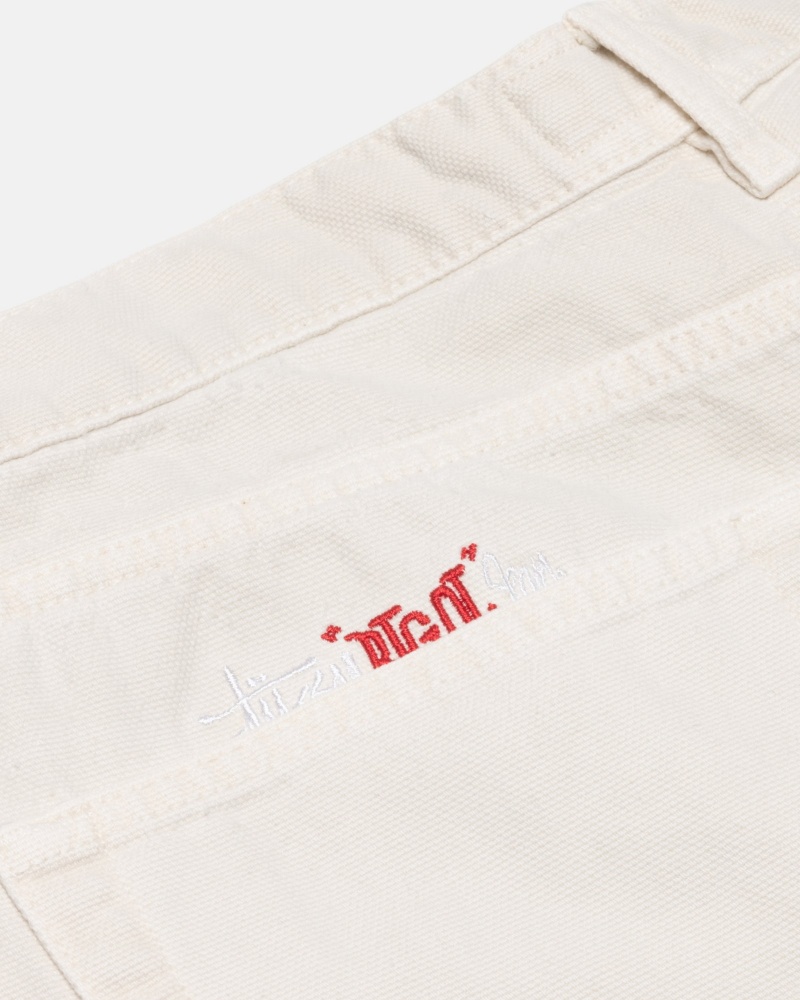 Stüssy Big Ol' Jean Washed Canvas Broek Unisex Bone | LK96-Z9-MZ