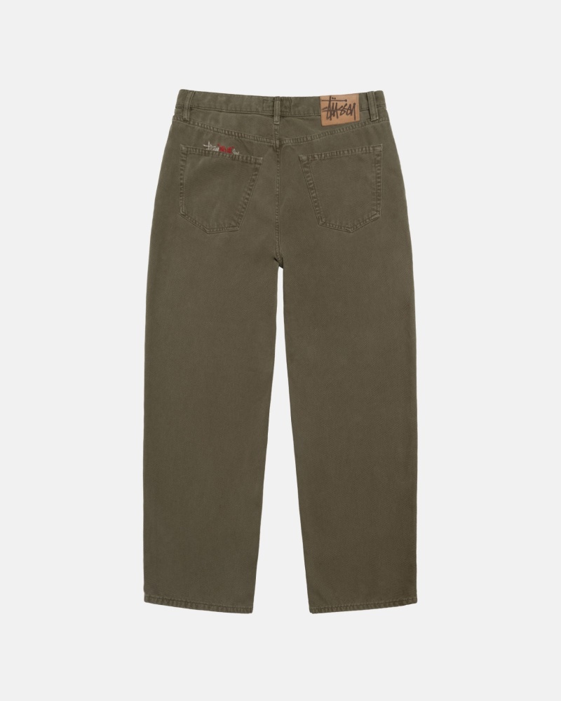 Stüssy Big Ol' Jean Washed Canvas Broek Unisex Olijfgroen | UJ79-B2-MW