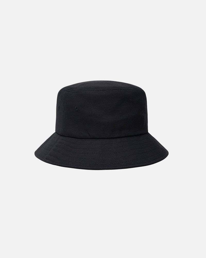 Stüssy Big Stock Bucket Hat Bucket Hat Unisex Zwart | VI98-Q2-VV