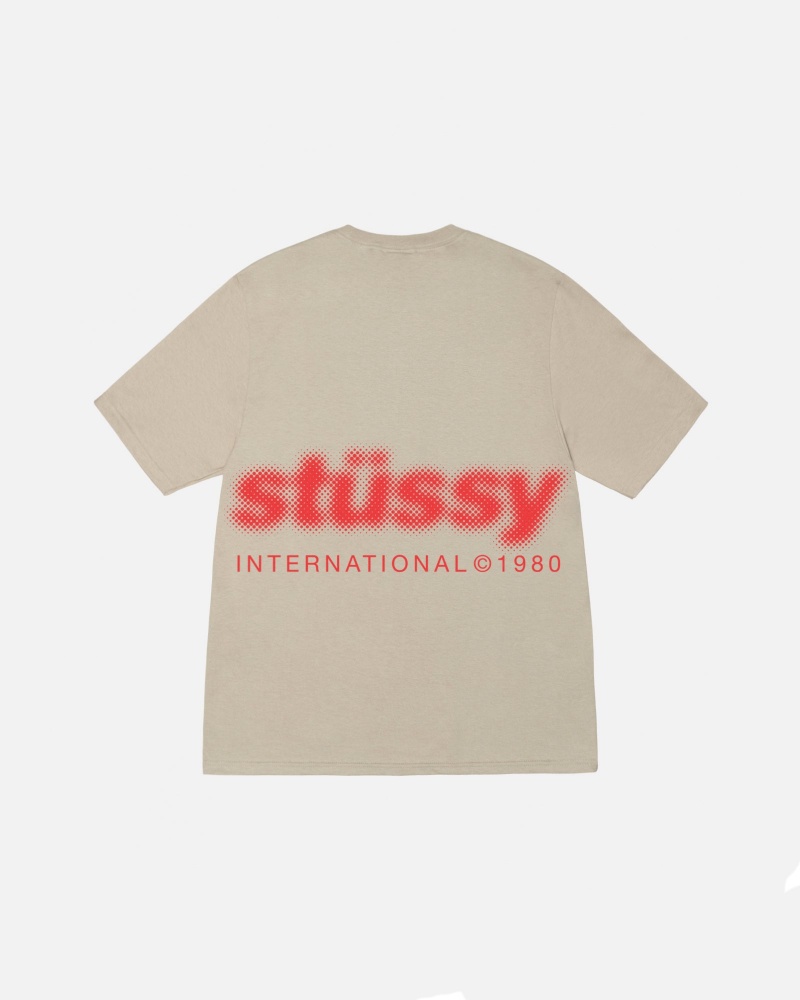 Stüssy Blur Tee Short Sleeve T-Shirt Unisex Khaki | BO23-M9-XM