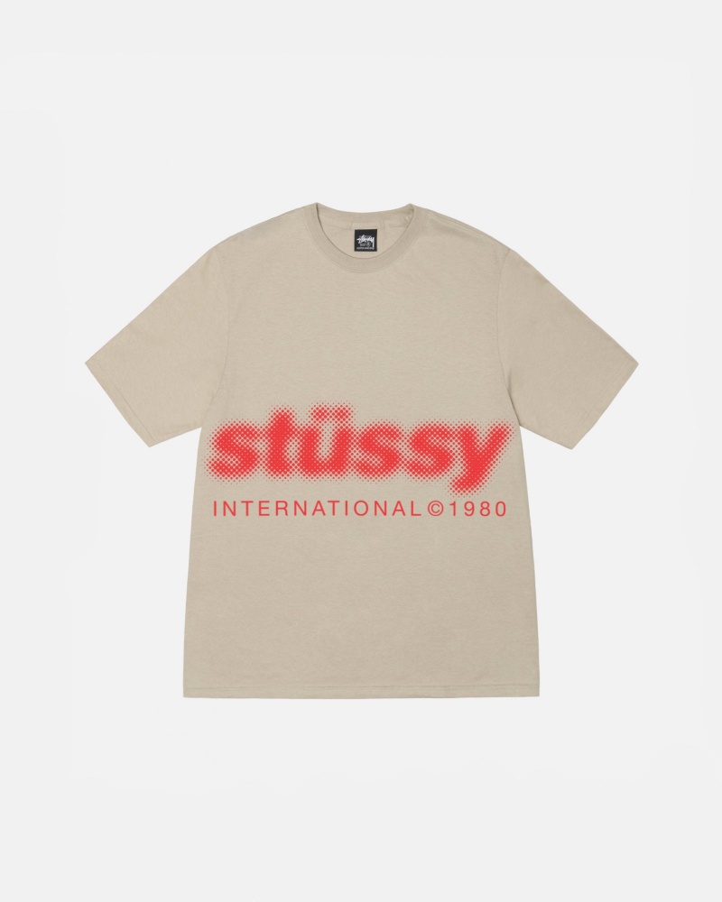 Stüssy Blur Tee Short Sleeve T-Shirt Unisex Khaki | BO23-M9-XM