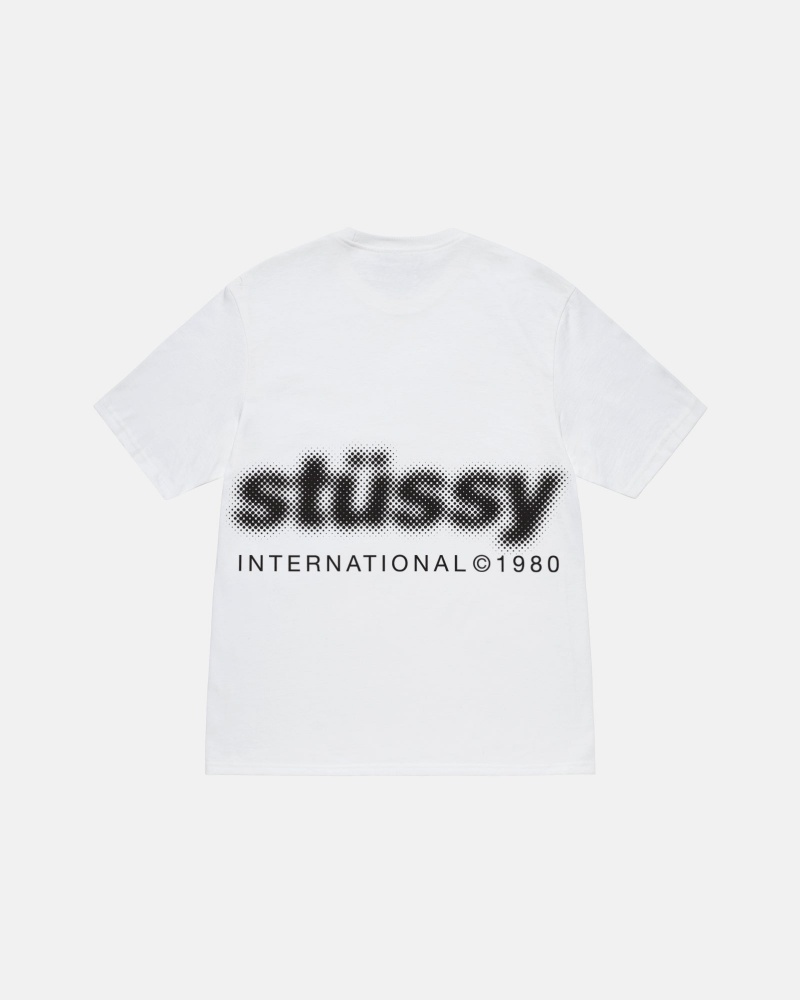 Stüssy Blur Tee Short Sleeve T-Shirt Unisex Wit | QN78-C8-OK