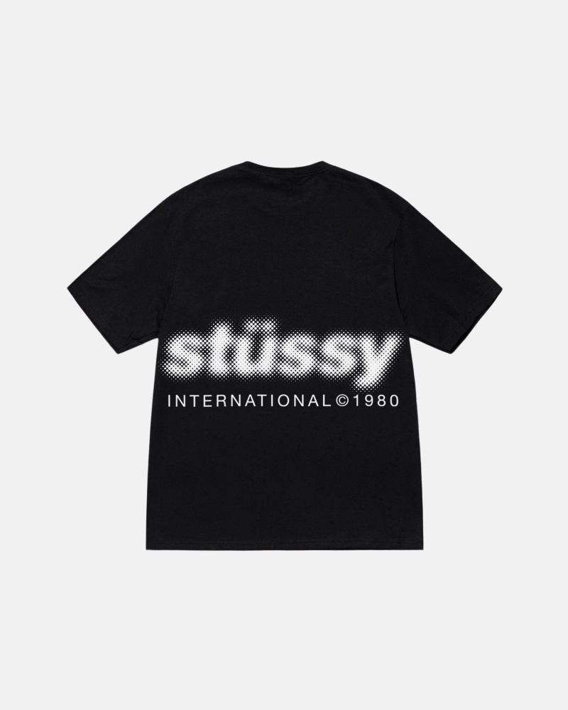 Stüssy Blur Tee Short Sleeve T-Shirt Unisex Zwart | UQ04-T5-BU