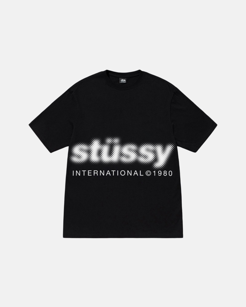 Stüssy Blur Tee Short Sleeve T-Shirt Unisex Zwart | UQ04-T5-BU