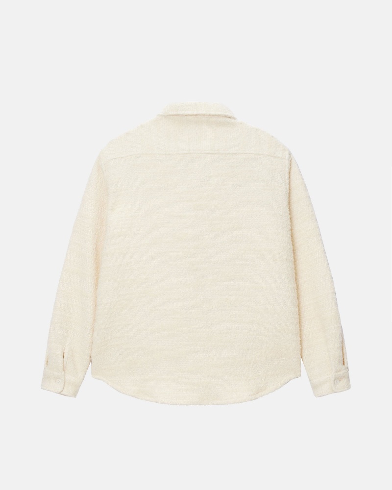 Stüssy Boucle Wol Cpo Shirt Long Sleeve Shirt Unisex Natural | UD41-C2-UQ