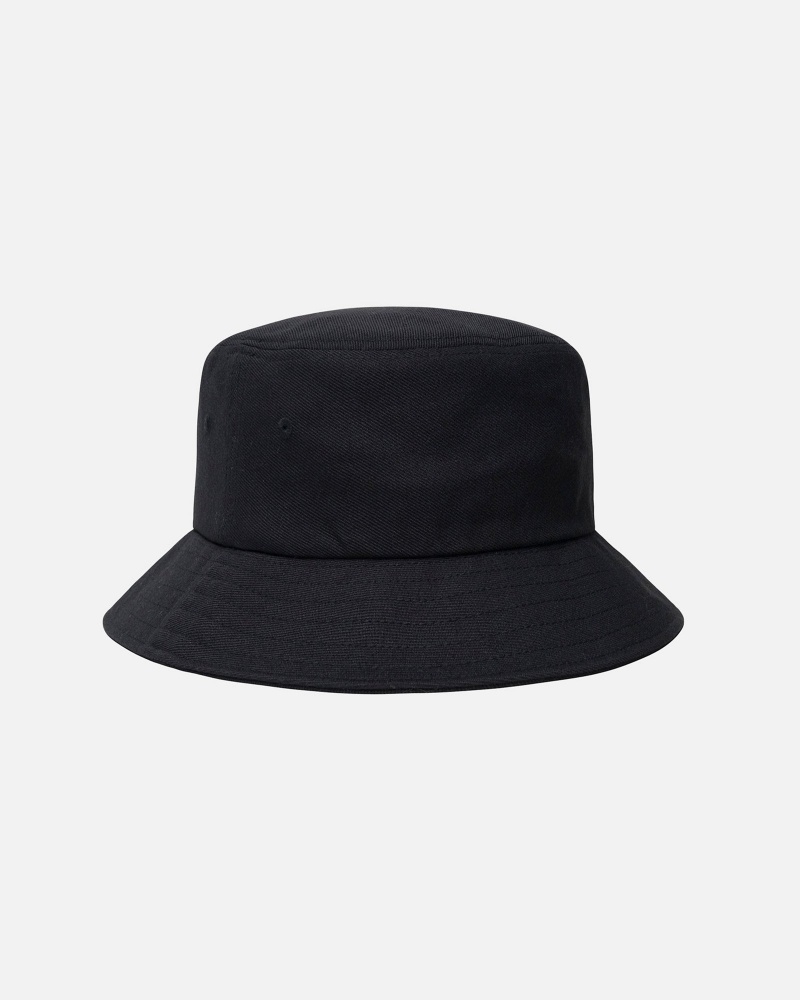 Stüssy Bucket Hat Big Stock Bucket Hat Unisex Zwart | JM16-X0-BY