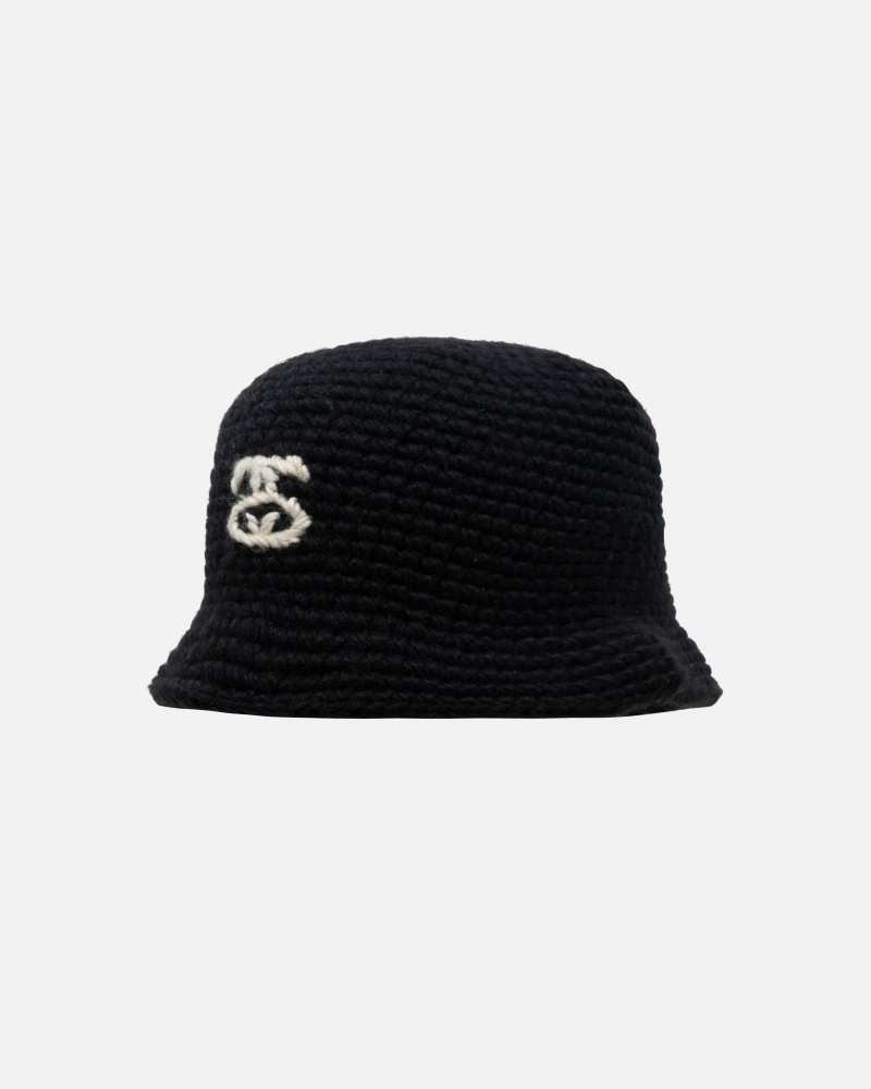 Stüssy Bucket Hat SS Link Knit Bucket Hat Unisex Zwart | BF40-R1-ML