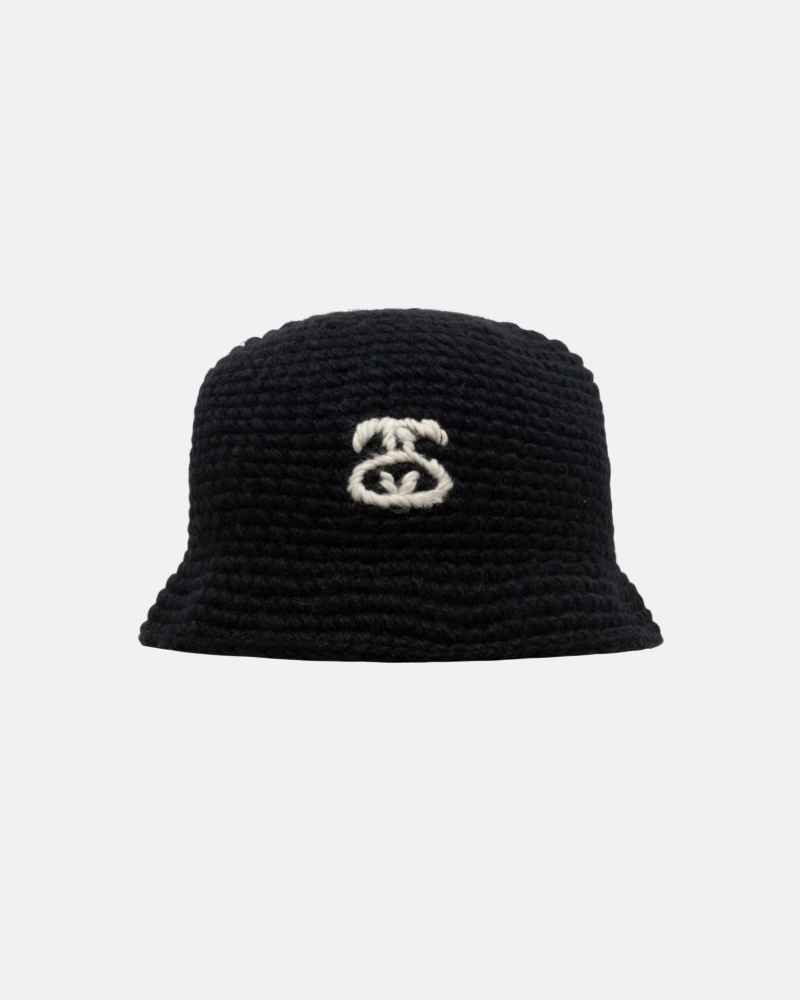 Stüssy Bucket Hat SS Link Knit Bucket Hat Unisex Zwart | BF40-R1-ML