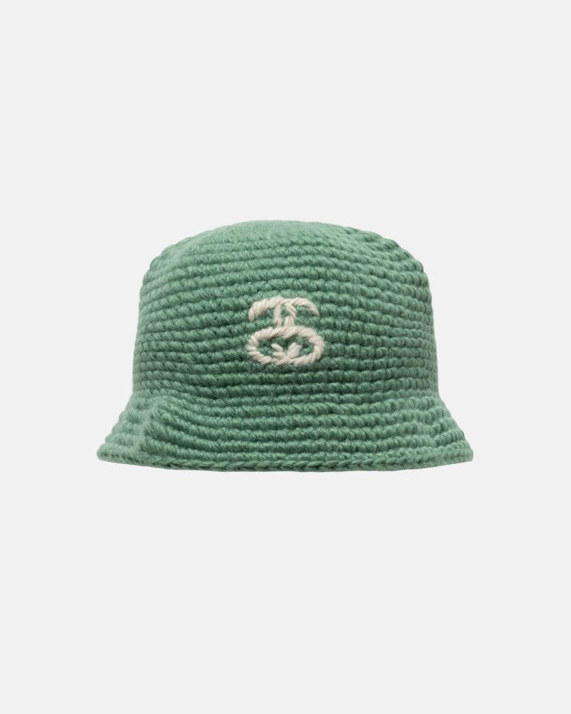 Stüssy Bucket Hat SS Link Knit Bucket Hat Unisex Spruce | PT66-N2-UG