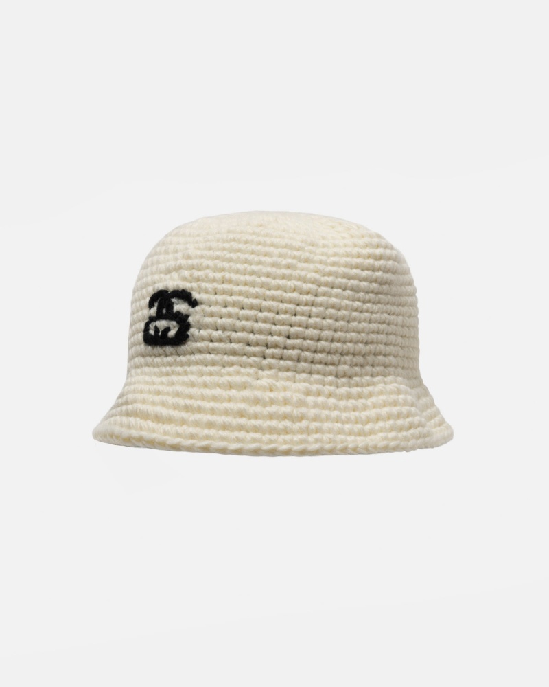 Stüssy Bucket Hat SS Link Knit Bucket Hat Unisex Bone | LW76-M6-BR