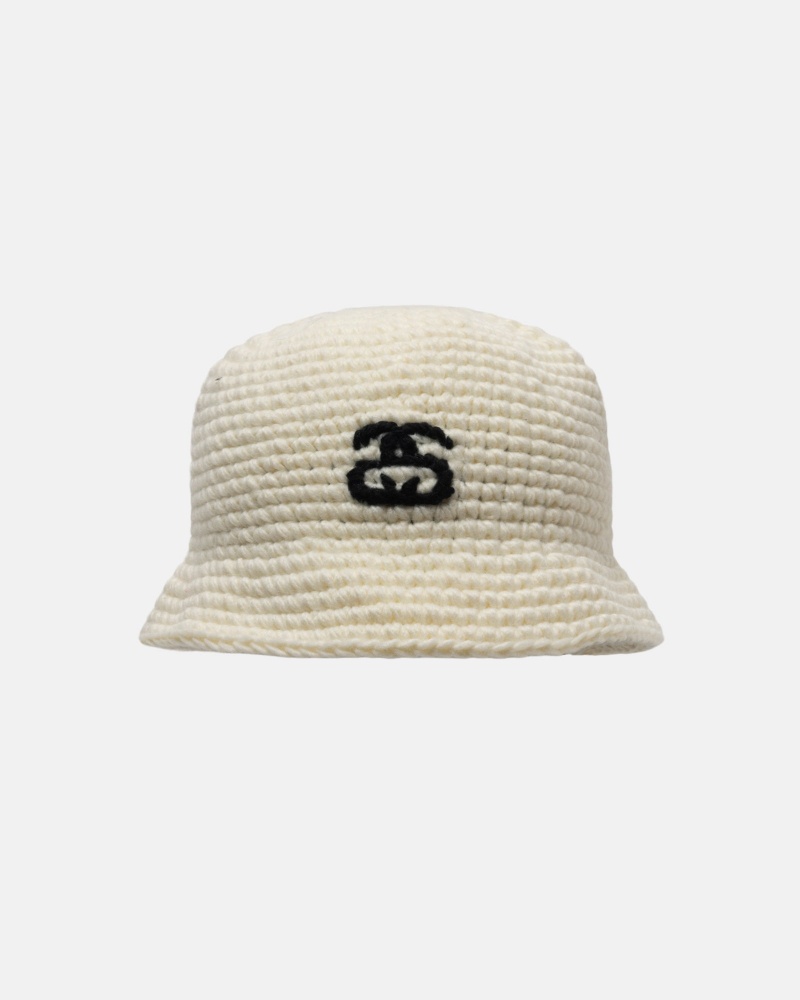 Stüssy Bucket Hat SS Link Knit Bucket Hat Unisex Bone | LW76-M6-BR