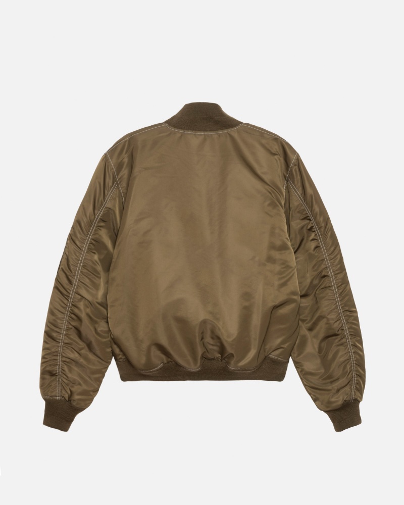 Stüssy Built Reversible Bomber Jacket Long Sleeve Outerwear Unisex Bruin | SE86-Y3-QS