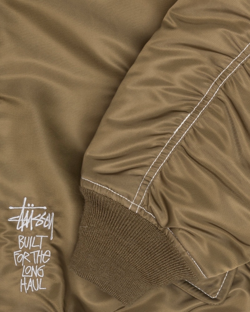 Stüssy Built Reversible Bomber Jacket Long Sleeve Outerwear Unisex Bruin | SE86-Y3-QS