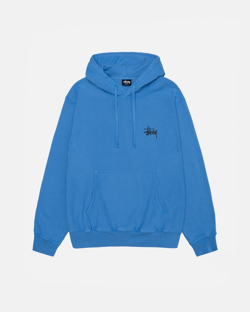 Stüssy Built Tough Hoodie Pigment Dyed Long Sleeve Sweatshirt Unisex Blauw | BE97-W9-KR