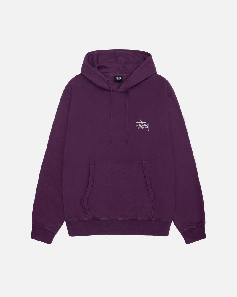 Stüssy Built Tough Hoodie Pigment Dyed Long Sleeve Sweatshirt Unisex Paars | BR80-N3-VJ