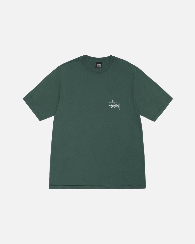 Stüssy Built Tough Tee Pigment Dyed Short Sleeve T-Shirt Unisex Forest | AM97-L5-FD