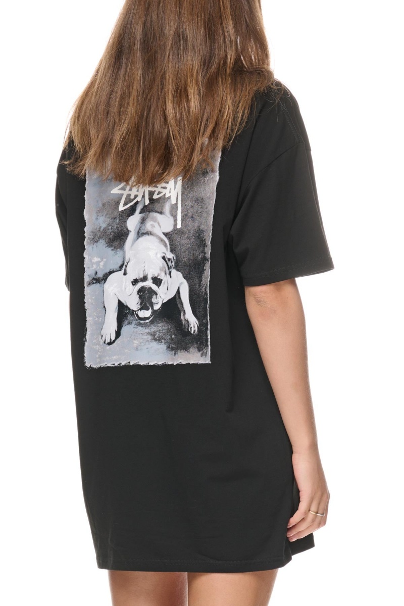 Stüssy Bulldog Tee Jurken Tees Dames Zwart | LM65-C4-AT