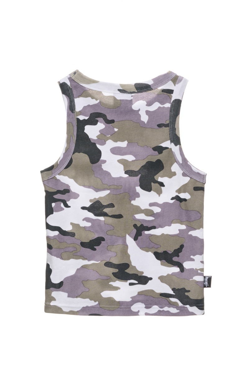 Stüssy Camo Rib Tank T-Shirts L/S Dames Wit Camo | UK95-L1-JH