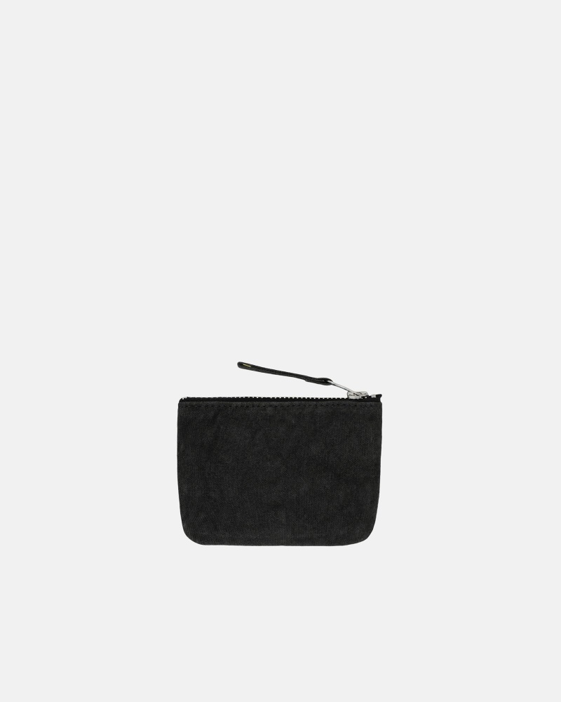 Stüssy Canvas Coin Pouch Portemonnee Unisex Zwart | DS85-M5-IL