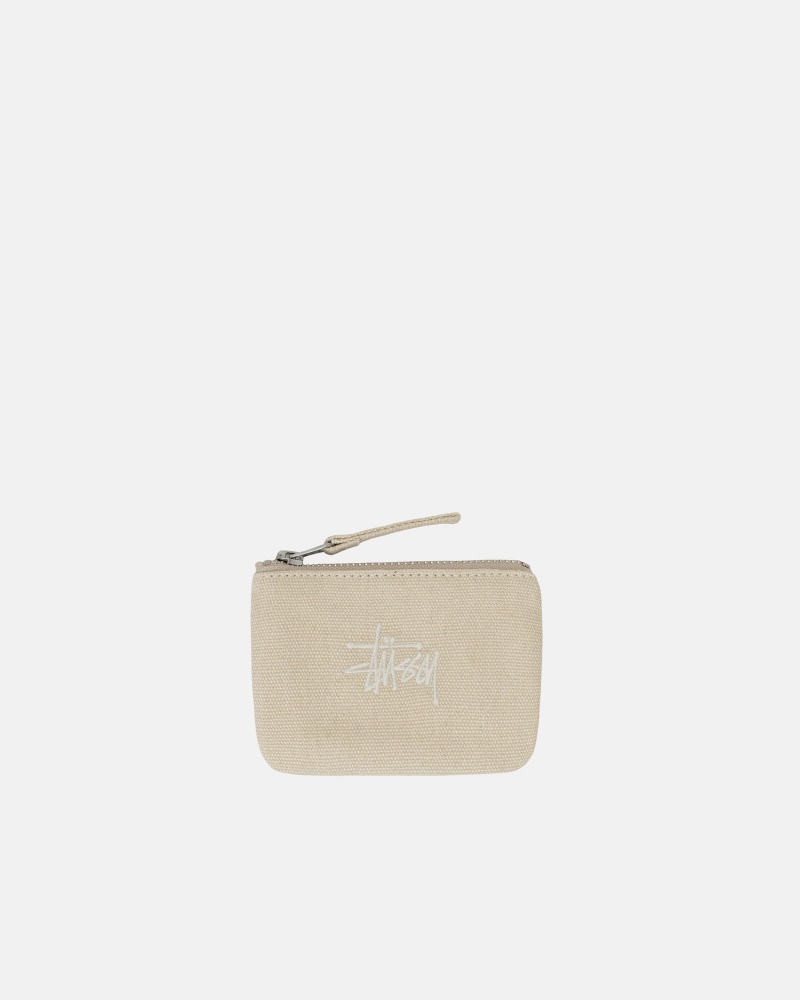 Stüssy Canvas Coin Pouch Portemonnee Unisex Natural | KV69-D9-UB