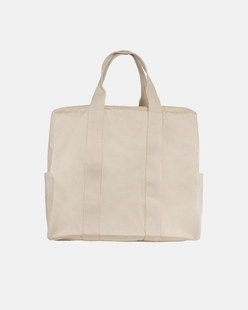 Stüssy Canvas Flight Bag Tote Unisex Natural | VM90-Q1-JM