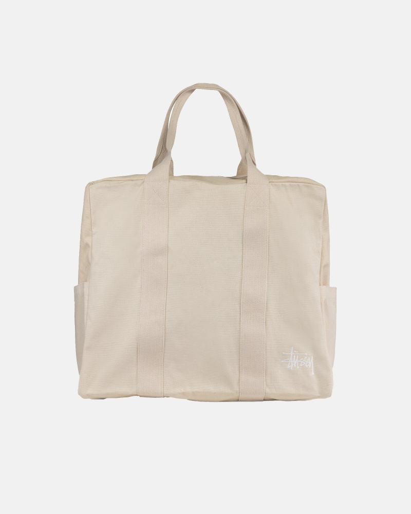 Stüssy Canvas Flight Bag Tote Unisex Natural | VM90-Q1-JM