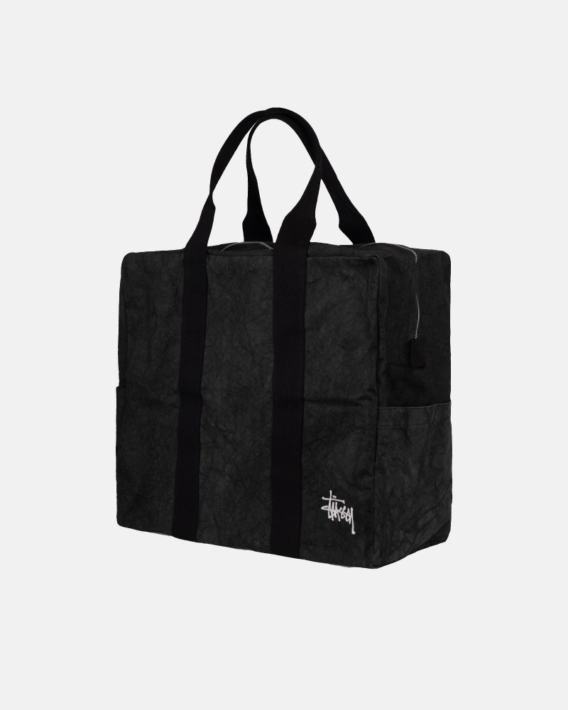 Stüssy Canvas Flight Bag Tote Unisex Zwart | NQ19-O0-FJ