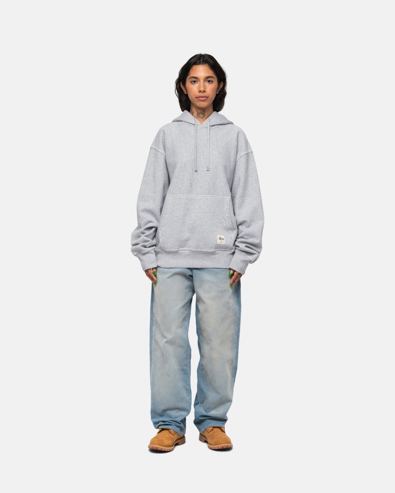 Stüssy Contrast Stitch Label Hoodie Long Sleeve Sweatshirt Unisex Grijs | OO61-X3-XX