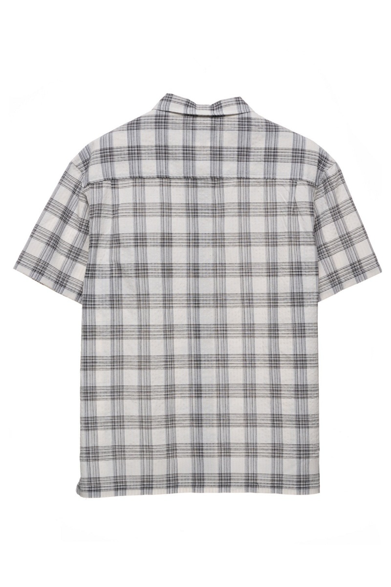 Stüssy Coop Check Ss Shirt Overhemd Heren Black/White | XK33-R3-RW