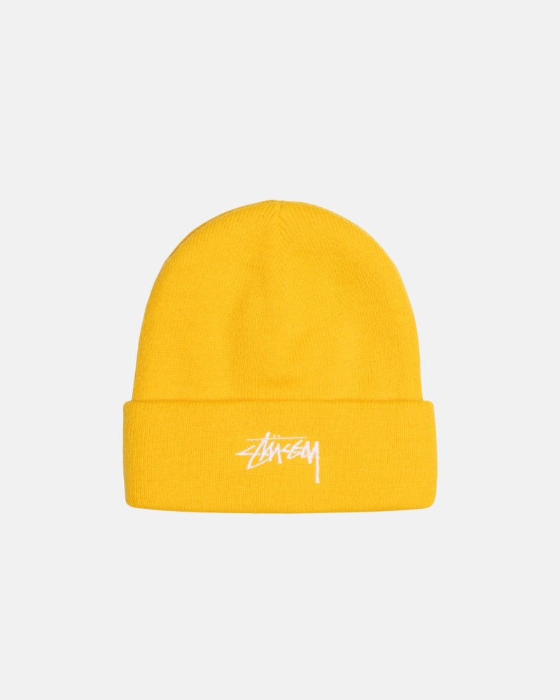 Stüssy Cuff Beanie Stock Muts Unisex Mosterdgeel | DU48-J7-IA