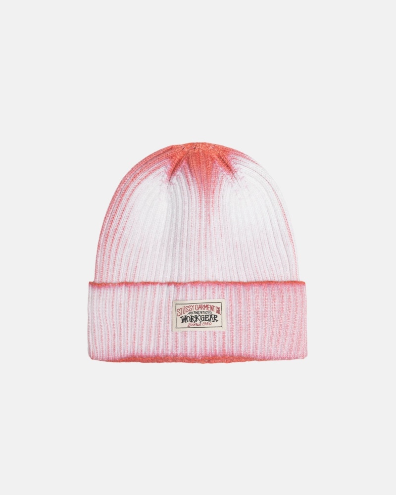 Stüssy Cuff Beanie Workgear Spray Muts Unisex Oranje | JY92-N3-FO