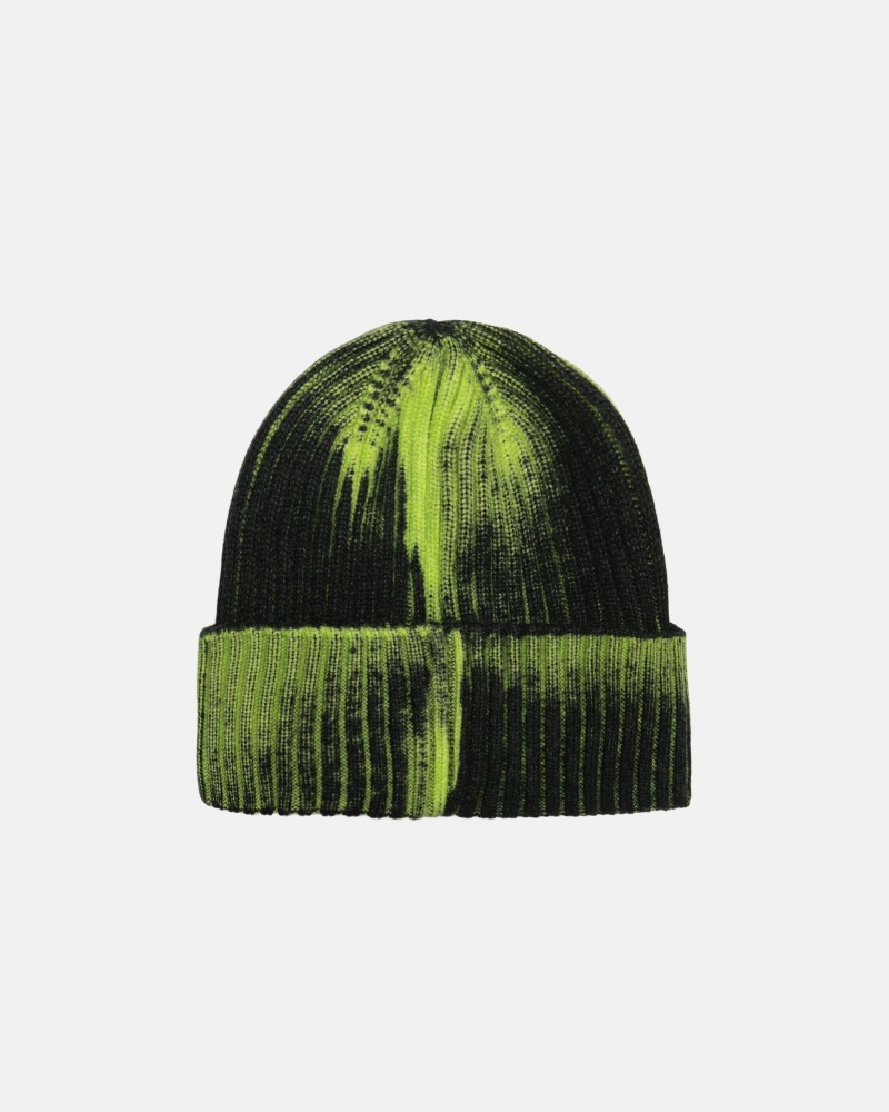 Stüssy Cuff Beanie Workgear Spray Muts Unisex Lime | FQ75-E0-QR