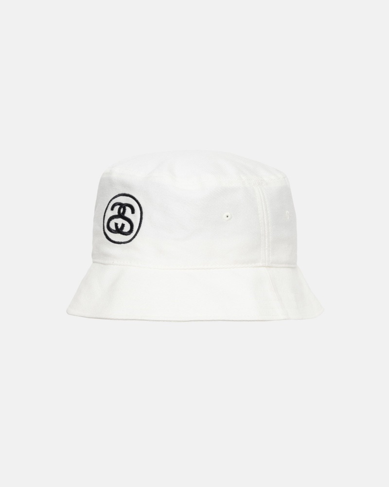 Stüssy Deep Bucket Hat SS Link Bucket Hat Unisex Wit | SG60-P9-SA