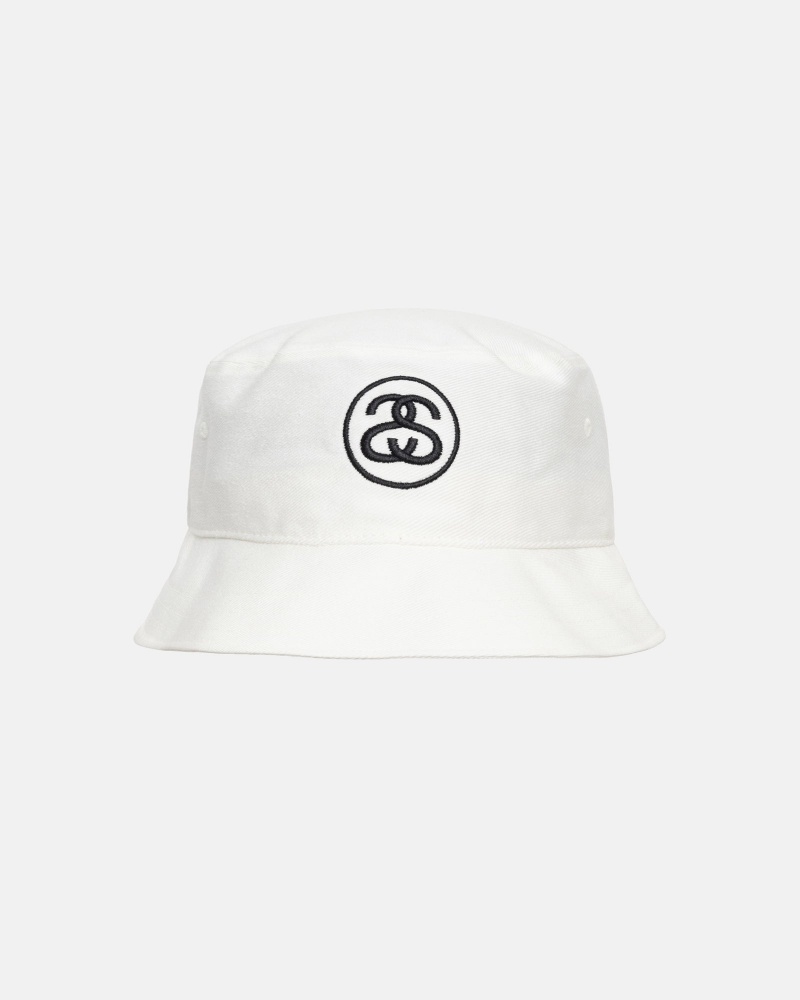 Stüssy Deep Bucket Hat SS Link Bucket Hat Unisex Wit | SG60-P9-SA