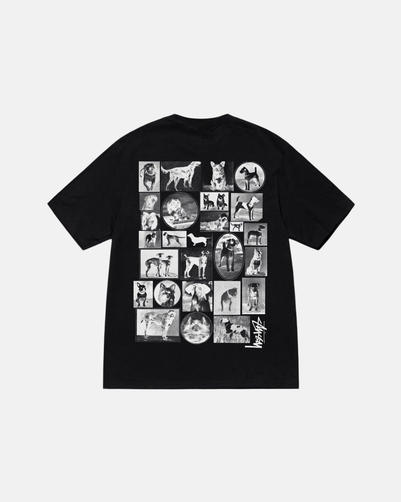 Stüssy Dog Collage Tee Short Sleeve T-Shirt Unisex Zwart | GD05-C9-ZC