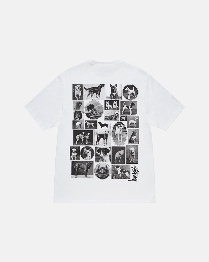 Stüssy Dog Collage Tee Short Sleeve T-Shirt Unisex Wit | RY18-D1-XB