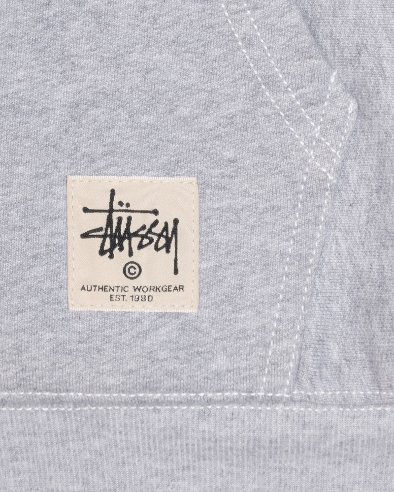 Stüssy Double Face Label Zip Hoodie Long Sleeve Sweatshirt Unisex Grijs | WH47-Y1-DM