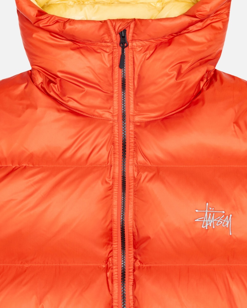 Stüssy Down Parka Micro Ripstop Long Sleeve Outerwear Unisex Cayenne | QV11-A0-ET