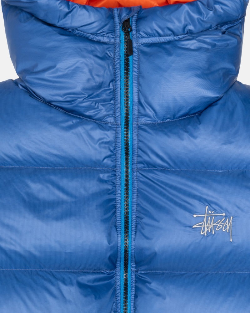 Stüssy Down Parka Micro Ripstop Long Sleeve Outerwear Unisex Koningsblauw Blauw | YV62-B2-GH