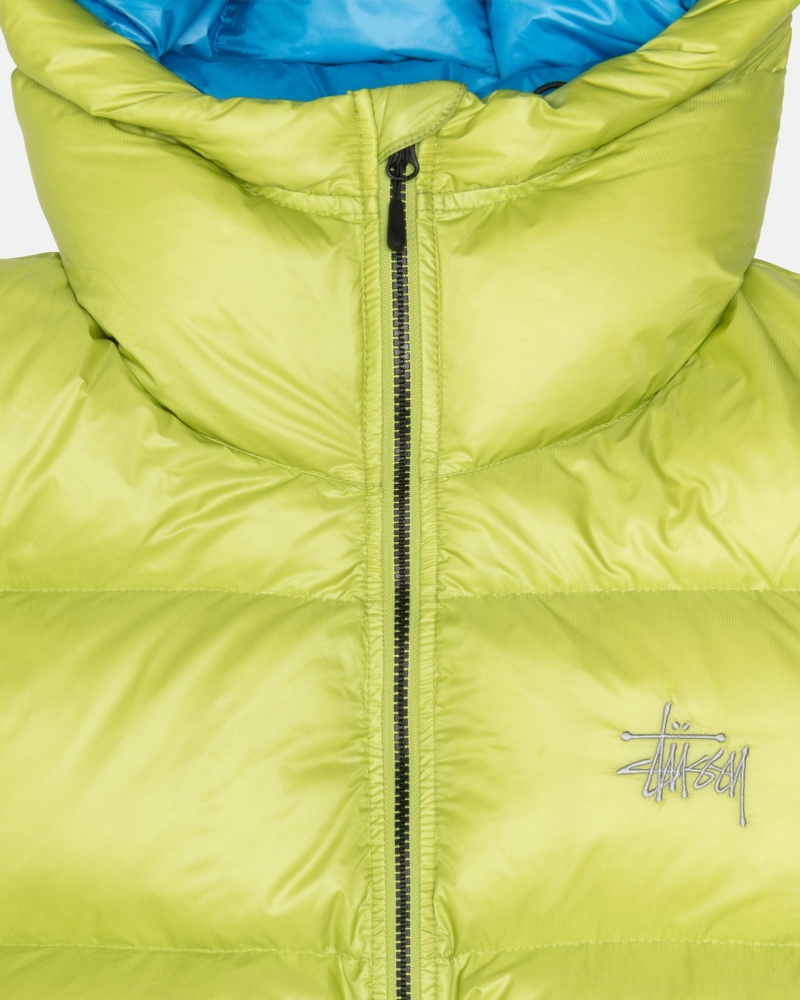 Stüssy Down Parka Micro Ripstop Long Sleeve Outerwear Unisex Lime | OL24-G3-IZ