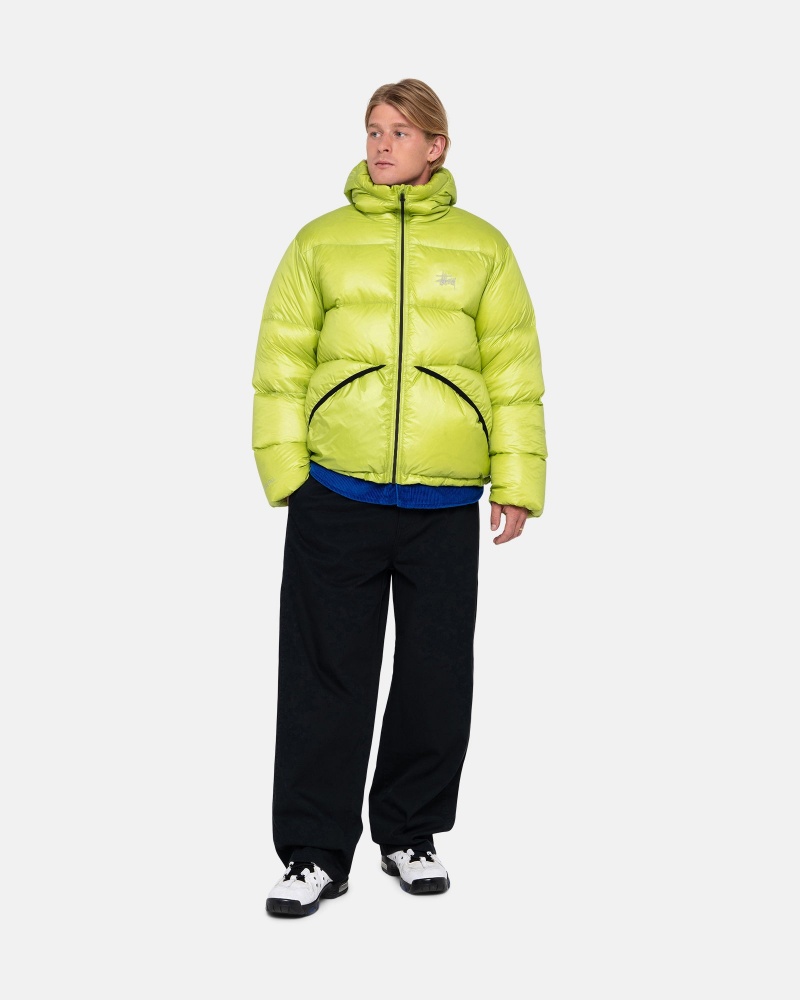 Stüssy Down Parka Micro Ripstop Long Sleeve Outerwear Unisex Lime | OL24-G3-IZ