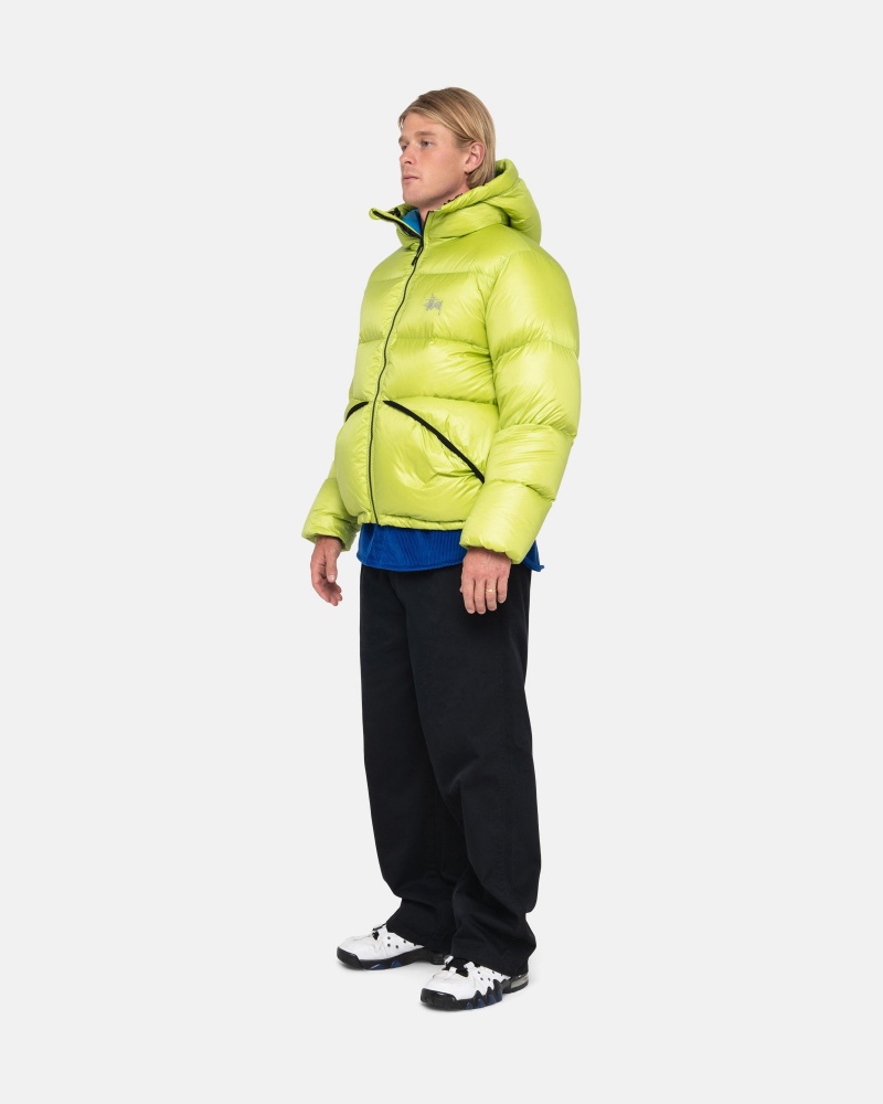 Stüssy Down Parka Micro Ripstop Long Sleeve Outerwear Unisex Lime | OL24-G3-IZ