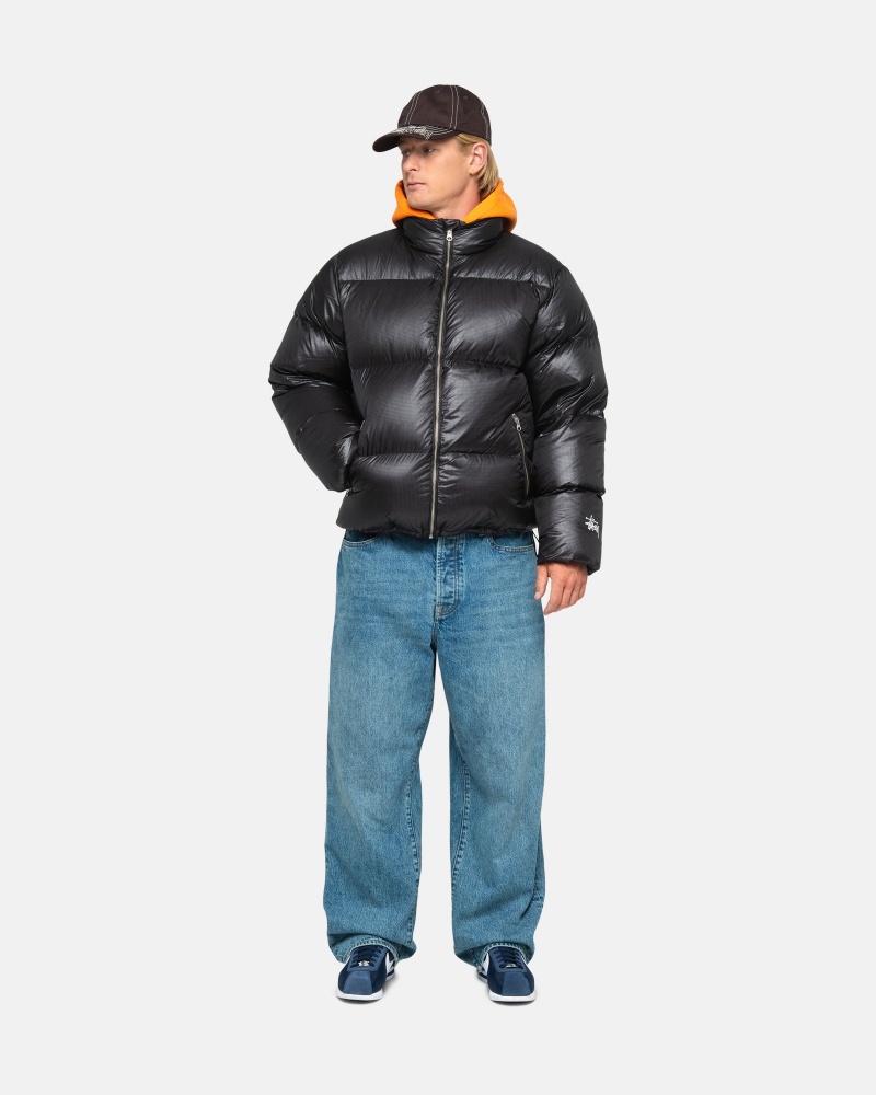 Stüssy Down Puffer Parachute Ripstop Long Sleeve Outerwear Unisex Charcoal | VA48-A4-LY