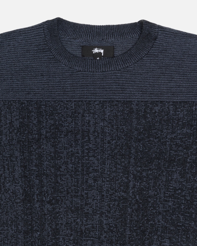 Stüssy Engineered Panel Trui Long Sleeve Sweater Unisex Donkerblauw | RN11-T4-JX