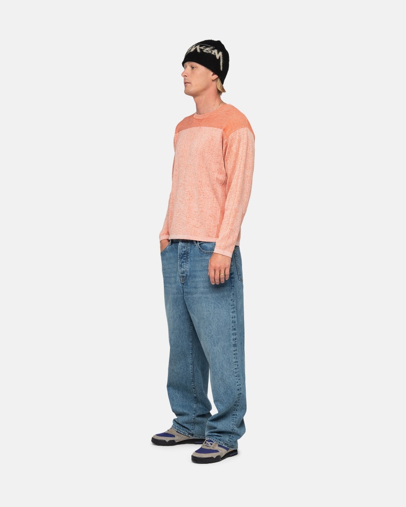 Stüssy Engineered Panel Trui Long Sleeve Sweater Unisex Oranje | SY66-Z1-EH