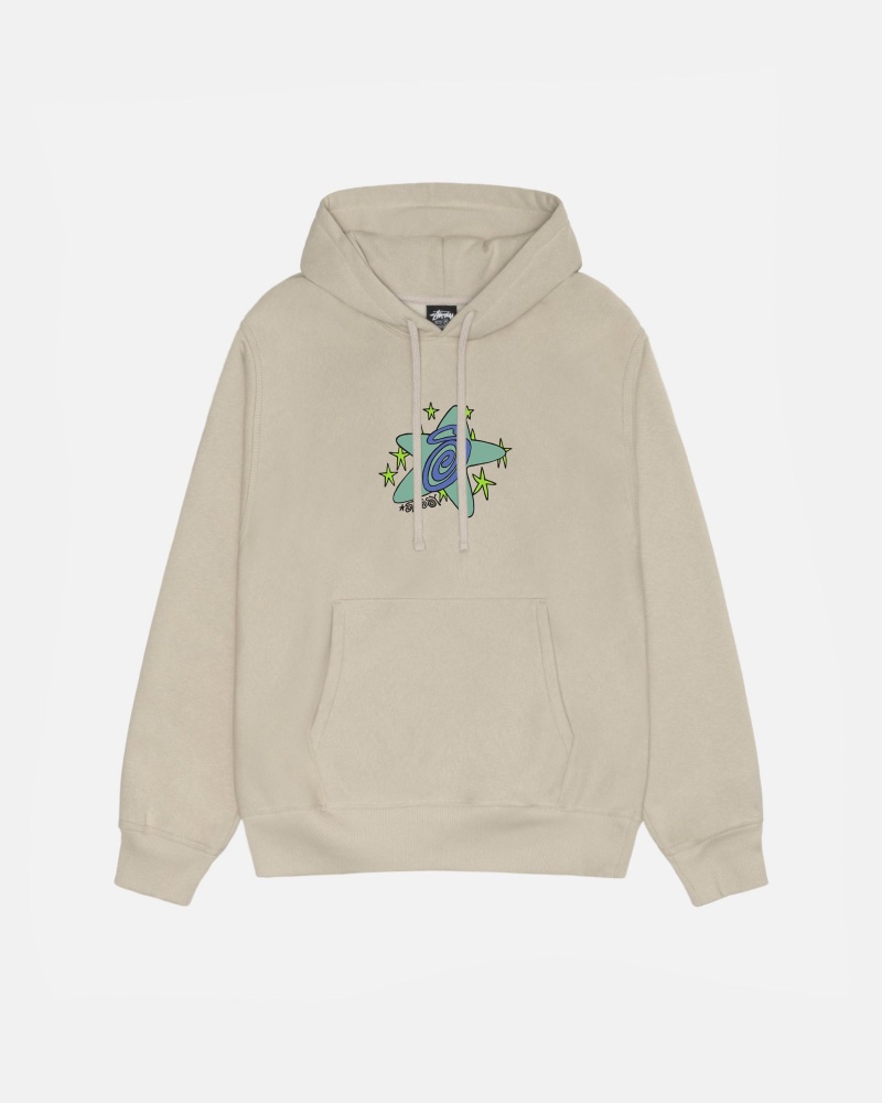 Stüssy Galaxy Hoodie Long Sleeve Sweatshirt Unisex Khaki | IE97-Z0-LC